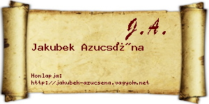 Jakubek Azucséna névjegykártya